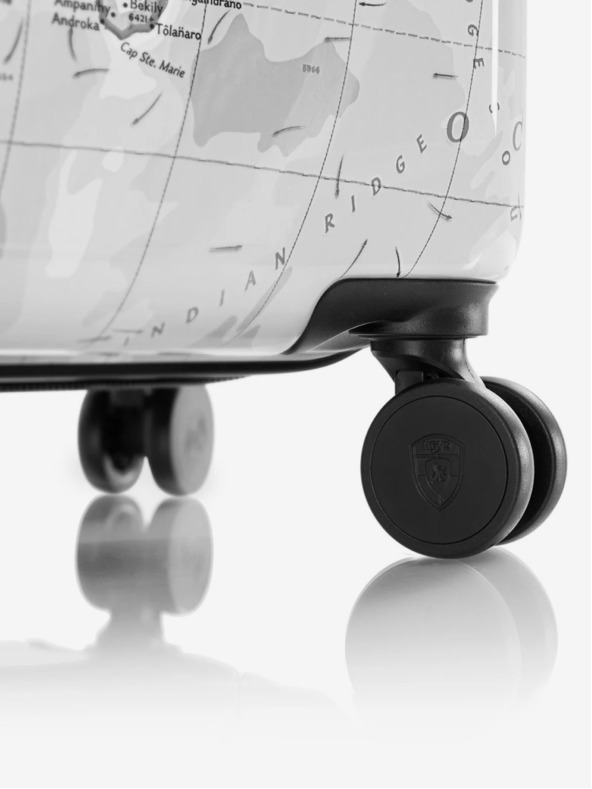 Heys Sada troch vzorkovaných cestovných kufrikov v bielej farbe Heys Journey 3G S,M,L Black/White Map