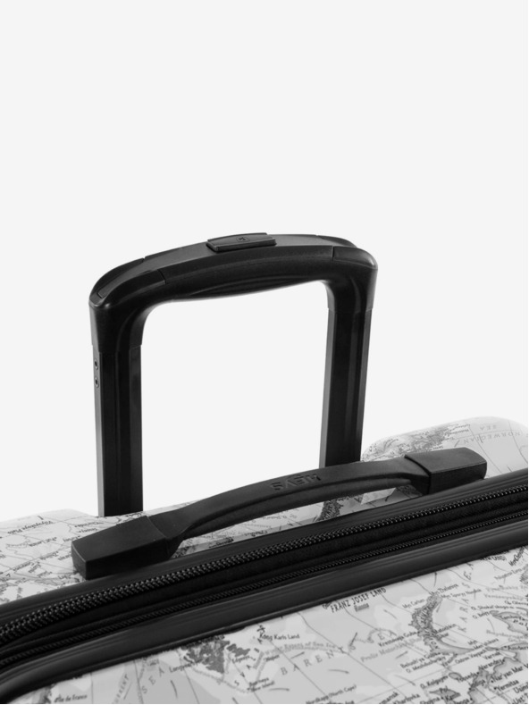 Heys Sada troch vzorkovaných cestovných kufrikov v bielej farbe Heys Journey 3G S,M,L Black/White Map