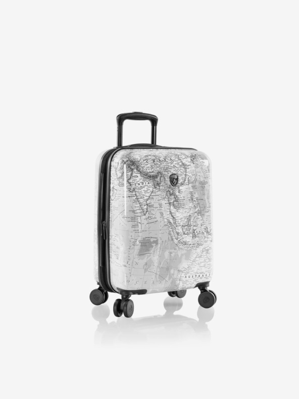 Heys Sada troch vzorkovaných cestovných kufrikov v bielej farbe Heys Journey 3G S,M,L Black/White Map