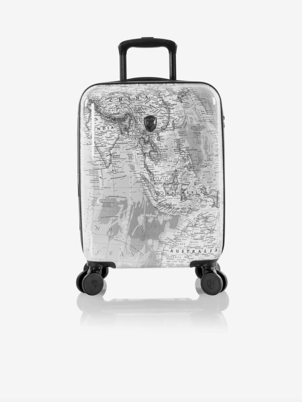 Heys Sada troch vzorkovaných cestovných kufrikov v bielej farbe Heys Journey 3G S,M,L Black/White Map