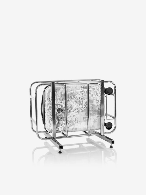 Heys Sada troch vzorkovaných cestovných kufrikov v bielej farbe Heys Journey 3G S,M,L Black/White Map