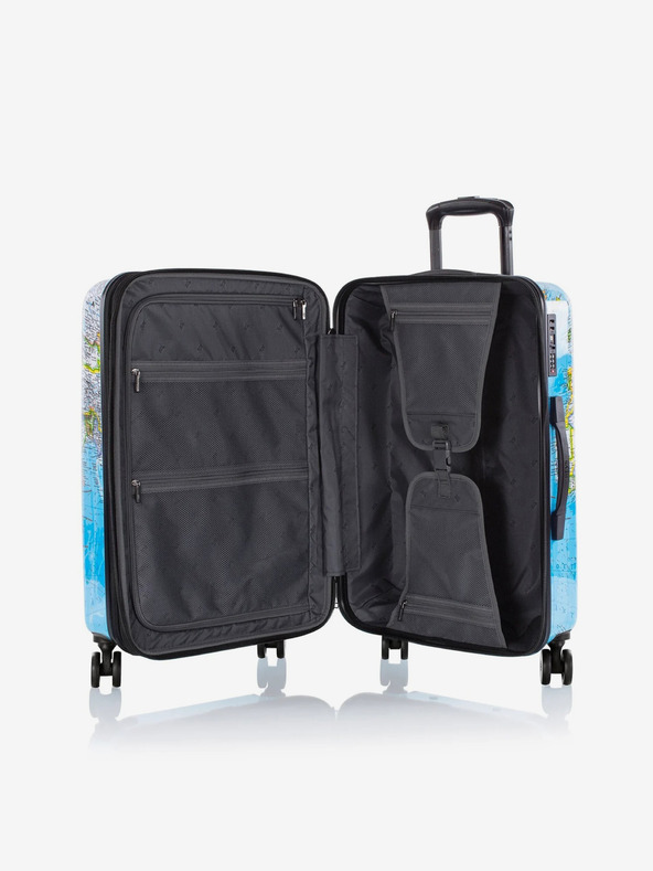 Heys Sada troch vzorkovaných cestovných kufrikov v modrej farbe Heys Journey 3G S,M,L Blue Map