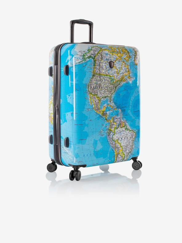 Heys Sada troch vzorkovaných cestovných kufrikov v modrej farbe Heys Journey 3G S,M,L Blue Map