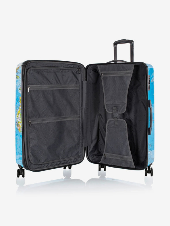 Heys Sada troch vzorkovaných cestovných kufrikov v modrej farbe Heys Journey 3G S,M,L Blue Map
