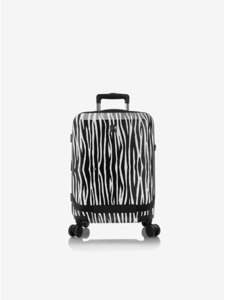 Heys Bielo-čierny cestovný kufor so zvieracím vzorom Heys EZ Fashion S Zebra