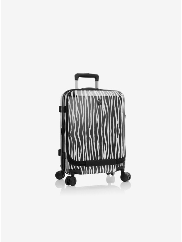 Heys Bielo-čierny cestovný kufor so zvieracím vzorom Heys EZ Fashion S Zebra