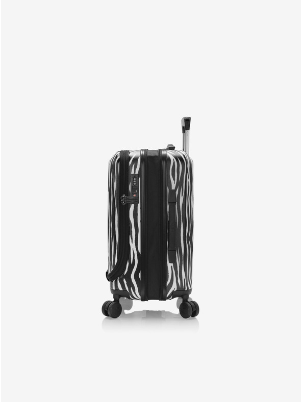 Heys Bielo-čierny cestovný kufor so zvieracím vzorom Heys EZ Fashion S Zebra