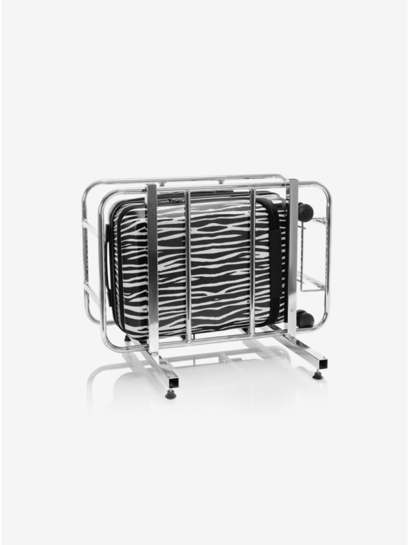 Heys Bielo-čierny cestovný kufor so zvieracím vzorom Heys EZ Fashion S Zebra