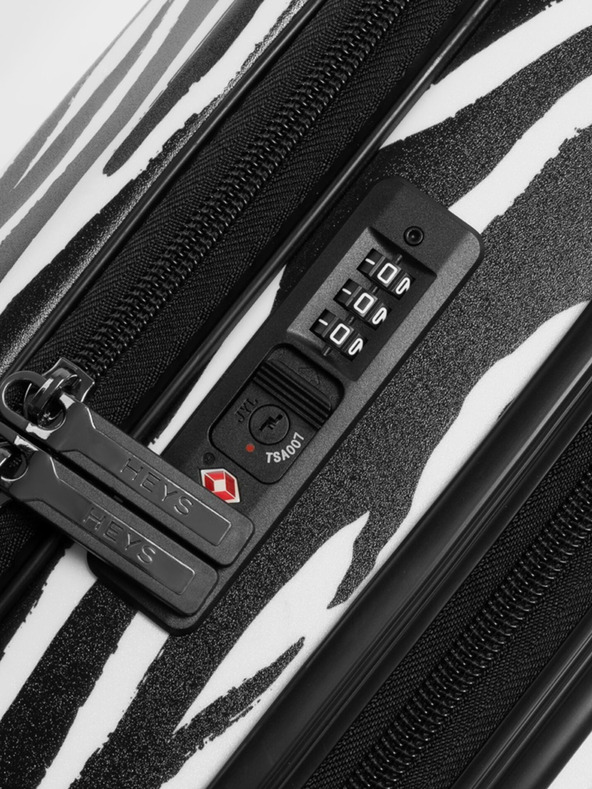 Heys Bielo-čierny cestovný kufor so zvieracím vzorom Heys EZ Fashion S Zebra