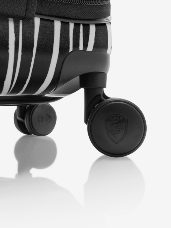 Heys Bielo-čierny cestovný kufor so zvieracím vzorom Heys EZ Fashion S Zebra