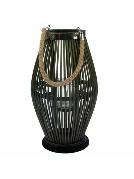 Casa de Engel Bambusový lampáš so sklom, zelený, 0/6