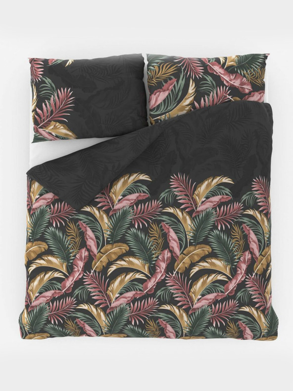 Kvalitex Francúzska bavlnená posteľná bielizeň DELUX 240x200, 70x90cm PALMA sivá