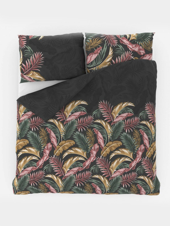 Kvalitex Klasická bavlnená posteľná bielizeň DELUX 140x200, 70x90cm PALMA sivá