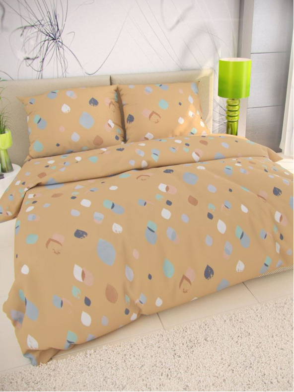 Kvalitex Francúzska bavlnená posteľná bielizeň DELUX 200x200, 70x90cm Serena žltá Kvalitex