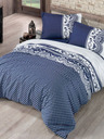 Kvalitex Francúzska bavlnená posteľná bielizeň Standard Canzone modrá 200x200, 70x90cm Kvalitex