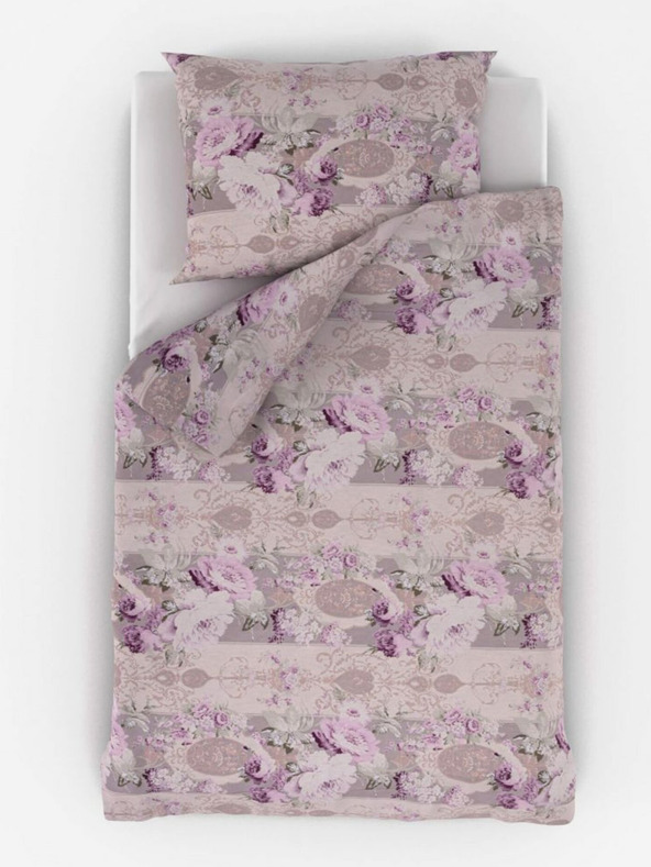 Kvalitex Francúzska bavlnená posteľná bielizeň Provence Collection 220x200, 70x90cm Margot fialová Qualitex