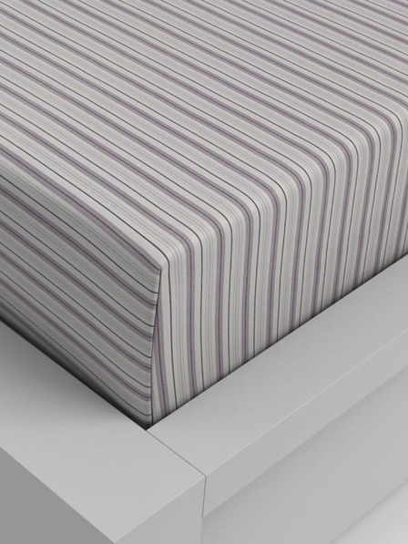 Kvalitex Bavlnené napínacie prestieradlo 200x200cm fialový prúžok Kvalitex