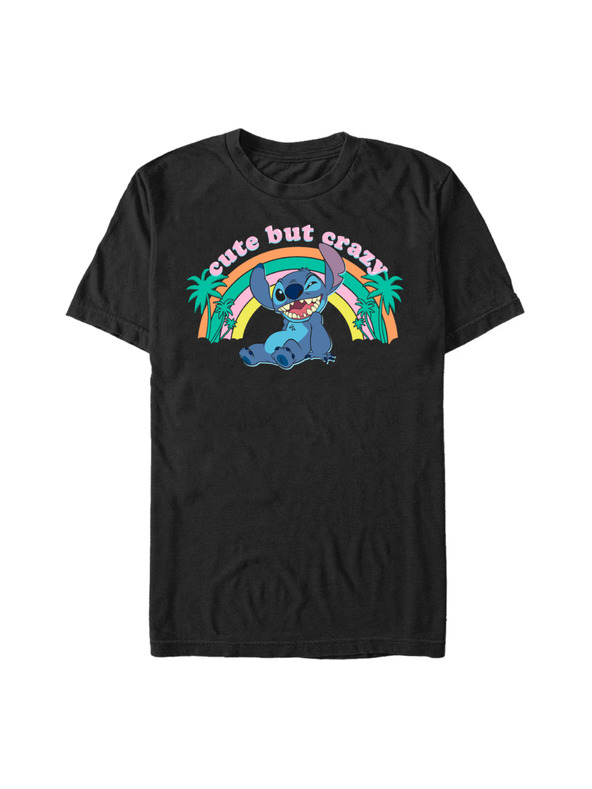 ZOOT.Fan Čierne tričko Disney Kawaii Stitch