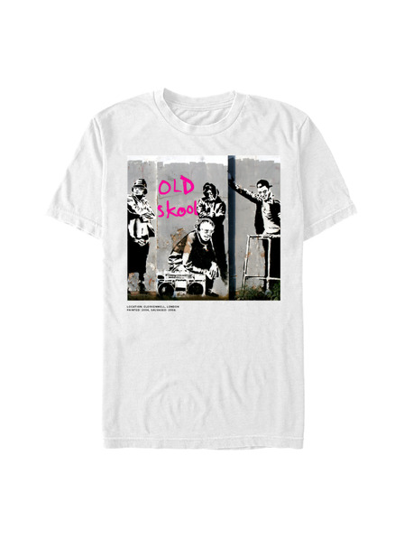 ZOOT.Fan Biele tričko Banksy (Brandalised) Old Skool