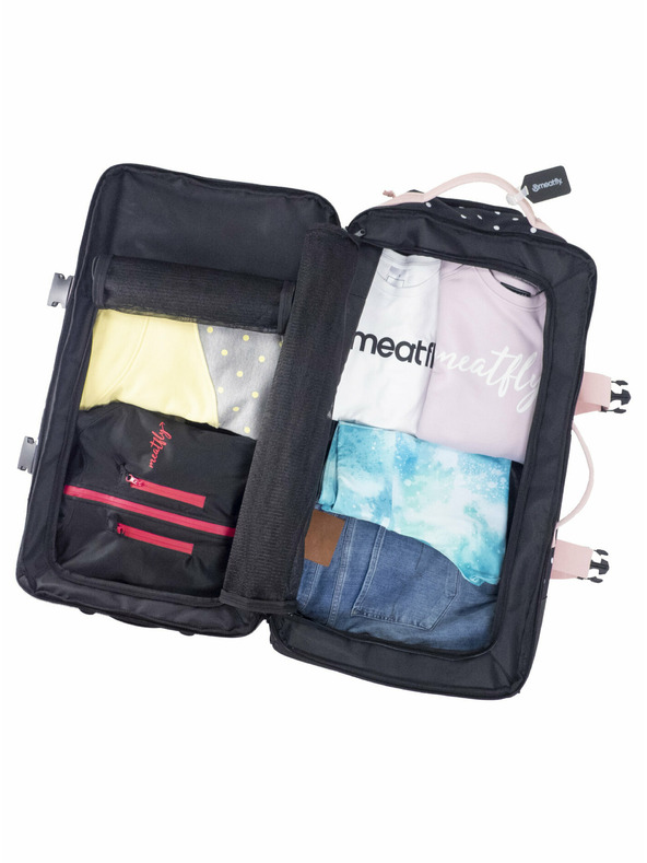 Meatfly Meatfly kufor Contin White Dot / Powder Pink | Čierna | Objem 100 L