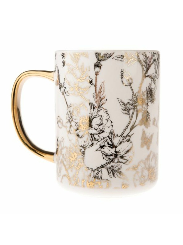 Casa de Engel Porcelánový hrnček so zlatou rúčkou, 425ml, 12/36