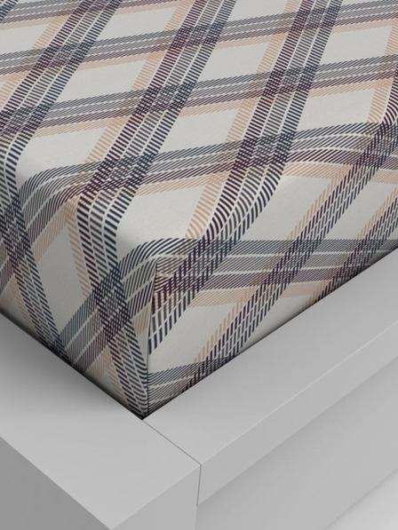 Kvalitex Bavlnené napínacie prestieradlo 180x200cm kockované Kvalitex