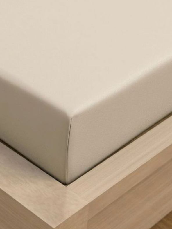 Kvalitex Jednoduché prestieradlo z jersey s lycrou 180x200cm svetlo béžové Kvalitex