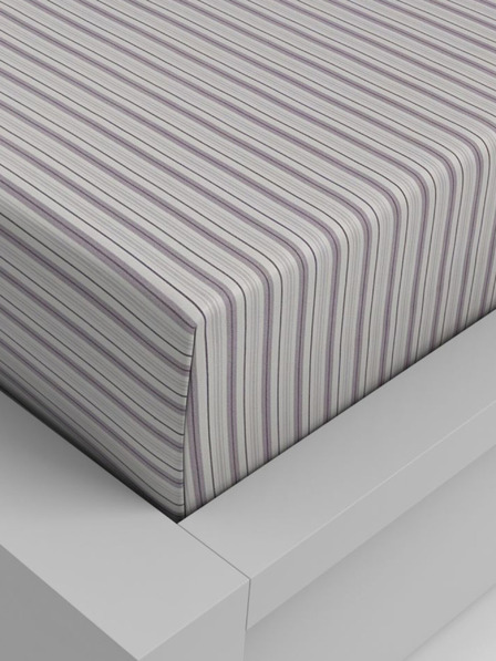 Kvalitex Bavlnené napínacie prestieradlo 140x200cm fialový prúžok Kvalitex
