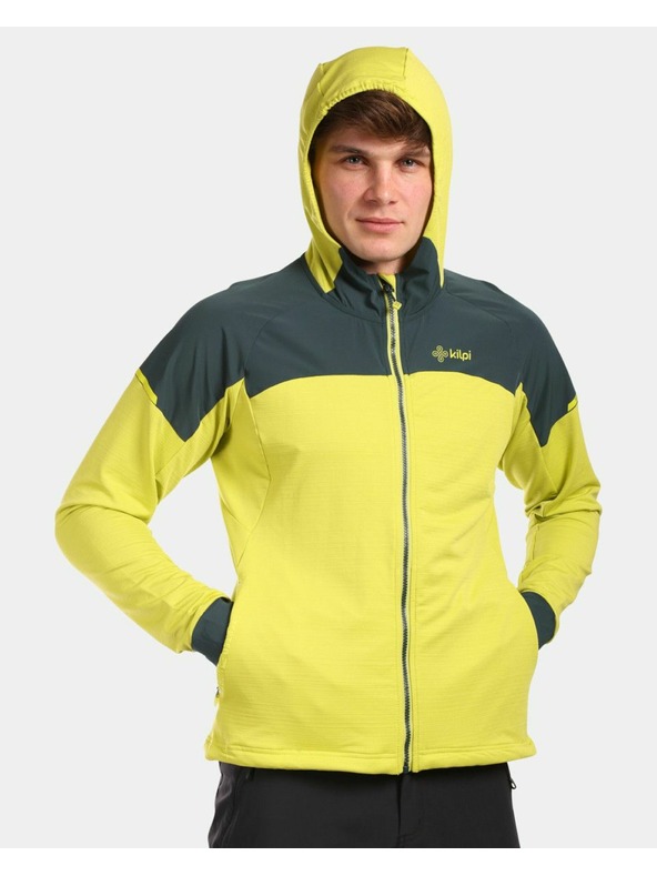 Kilpi Pánska strečová mikina s kapucou Kilpi MEMPHIS-M Svetlozelená