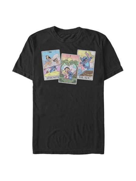 ZOOT.Fan Čierne pánske tričko Disney LILO STITCH TAROT