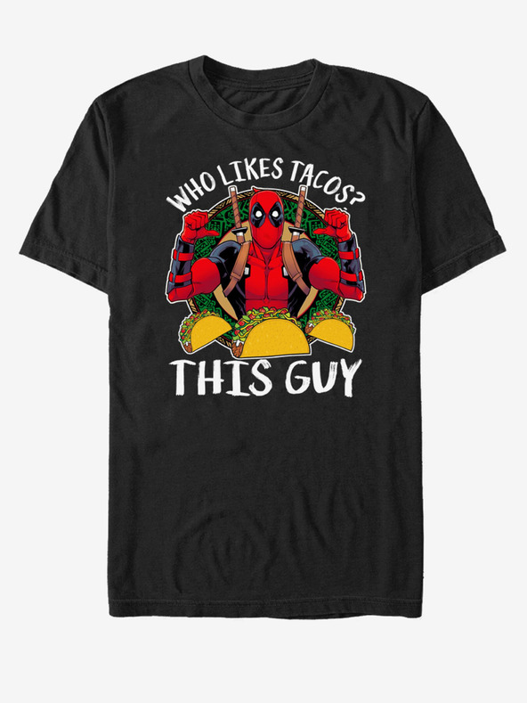 ZOOT.Fan Čierne unisex tričko Marvel Love Tacos