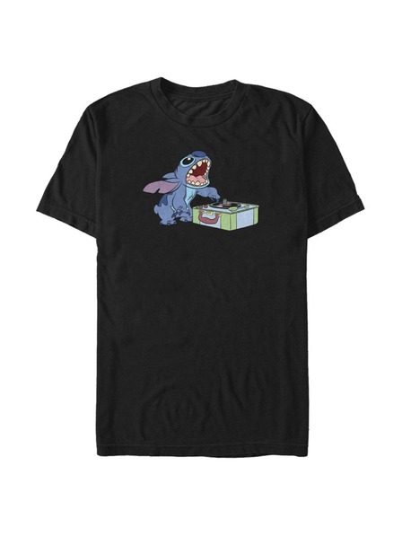 ZOOT.Fan Čierne pánske tričko Disney DJ Stitch