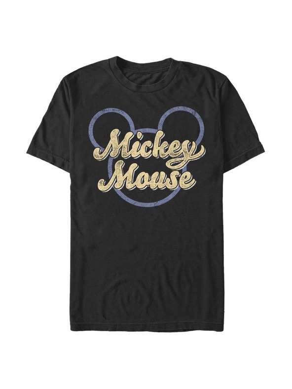 ZOOT.Fan Čierne pánske tričko Disney Classics Mickey Script