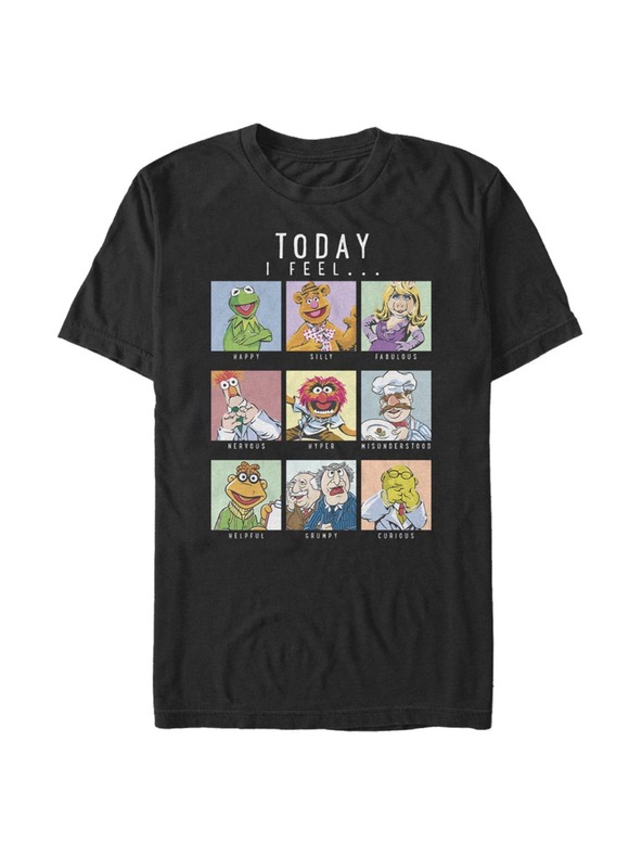 ZOOT.Fan Čierne pánske tričko Disney Classics Muppet Mood
