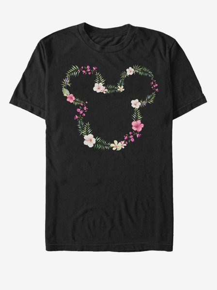 ZOOT.Fan Čierne pánske tričko Disney Floral Mickey