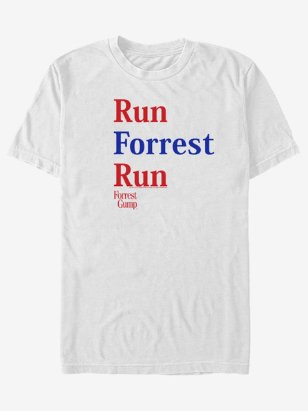 ZOOT.Fan Biele unisex tričko ZOOT.Fan Paramount Run Forrest Červená Modrá