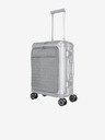 Travelite Cestovný kufor Travelite Next 4w S s predným vreckom strieborný