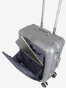Travelite Cestovný kufor Travelite Next 4w S s predným vreckom strieborný