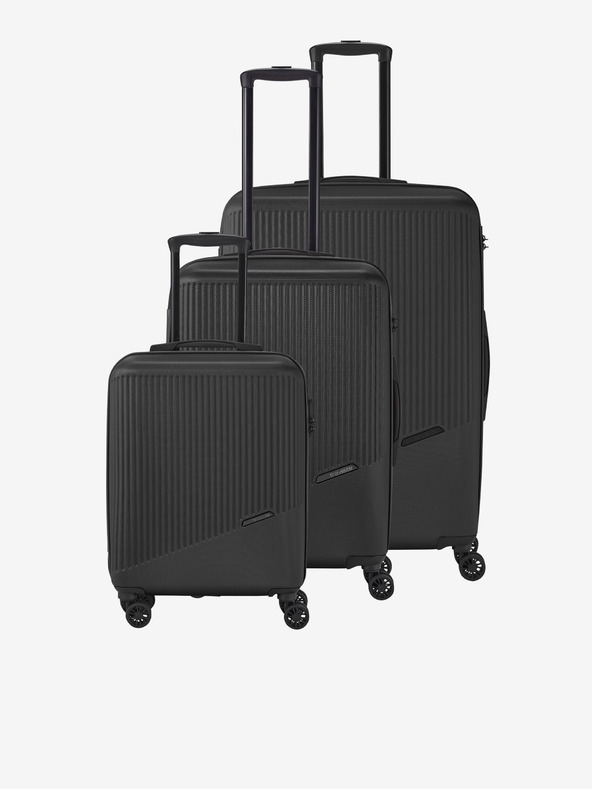 Travelite Sada troch cestovných kufrov v čiernej farbe Travelite Bali S,M,L Black