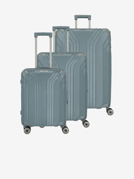 Travelite Sada troch cestovných kufrov Travelite Elvaa 4w S,M,L v šedo-modrej farbe