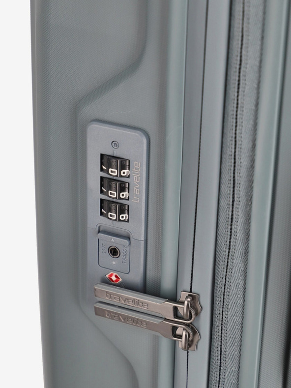 Travelite Sada troch cestovných kufrov Travelite Elvaa 4w S,M,L v šedo-modrej farbe