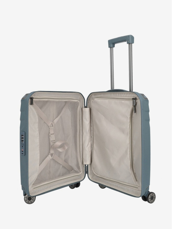 Travelite Sada troch cestovných kufrov Travelite Elvaa 4w S,M,L v šedo-modrej farbe