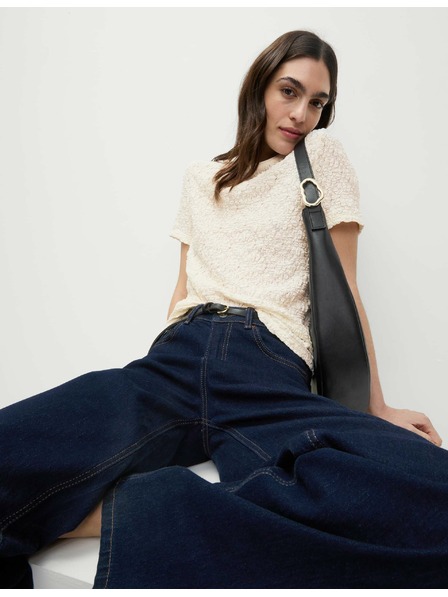 Marks & Spencer Texturovaný top s vysokým obsahom bavlny Marks & Spencer off-white