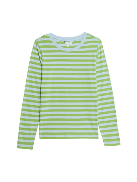 Marks & Spencer Pruhované tričko s výstrihom z čistej bavlny Marks & Spencer zelené