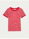 Marks & Spencer Pruhované tričko z vysokej bavlny Marks & Spencer červené
