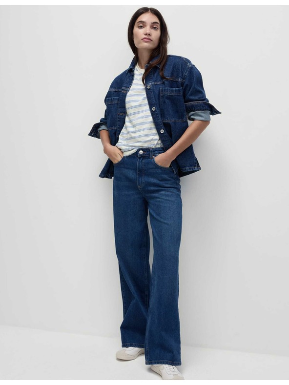 Marks & Spencer Pruhované tričko z čistej bavlny regular fit Marks & Spencer biele