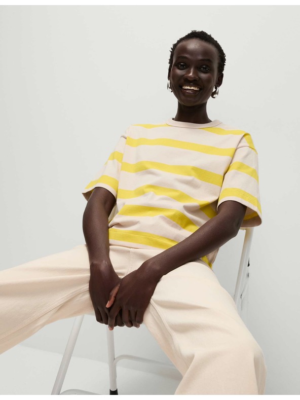 Marks & Spencer Pruhované tričko z čistej bavlny Marks & Spencer žltá