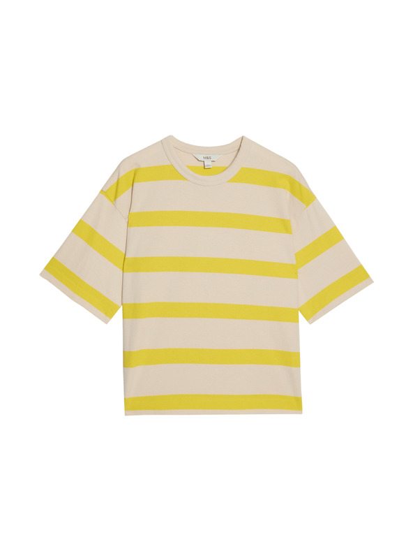 Marks & Spencer Pruhované tričko z čistej bavlny Marks & Spencer žltá