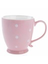 Casa de Engel Porcelánový hrnček, ružový s bodkami, 440ml, 6/36