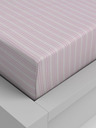 Kvalitex Bavlnená napínacia plachta 220x200cm ružový prúžok Kvalitex